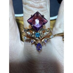 Hidden Wonders set of two stackable rings Atlantis collection sz8 purples blues